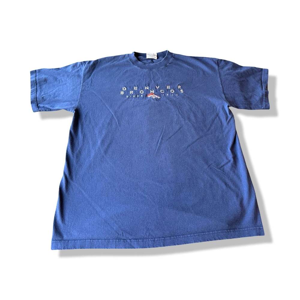 Vintage Majestic Denver Broncos NFL Graphic Embroidered T-Shirt XL